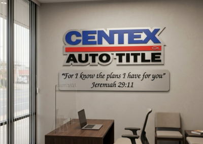 Centex Auto Title Dimensional Logo Lobby Sign