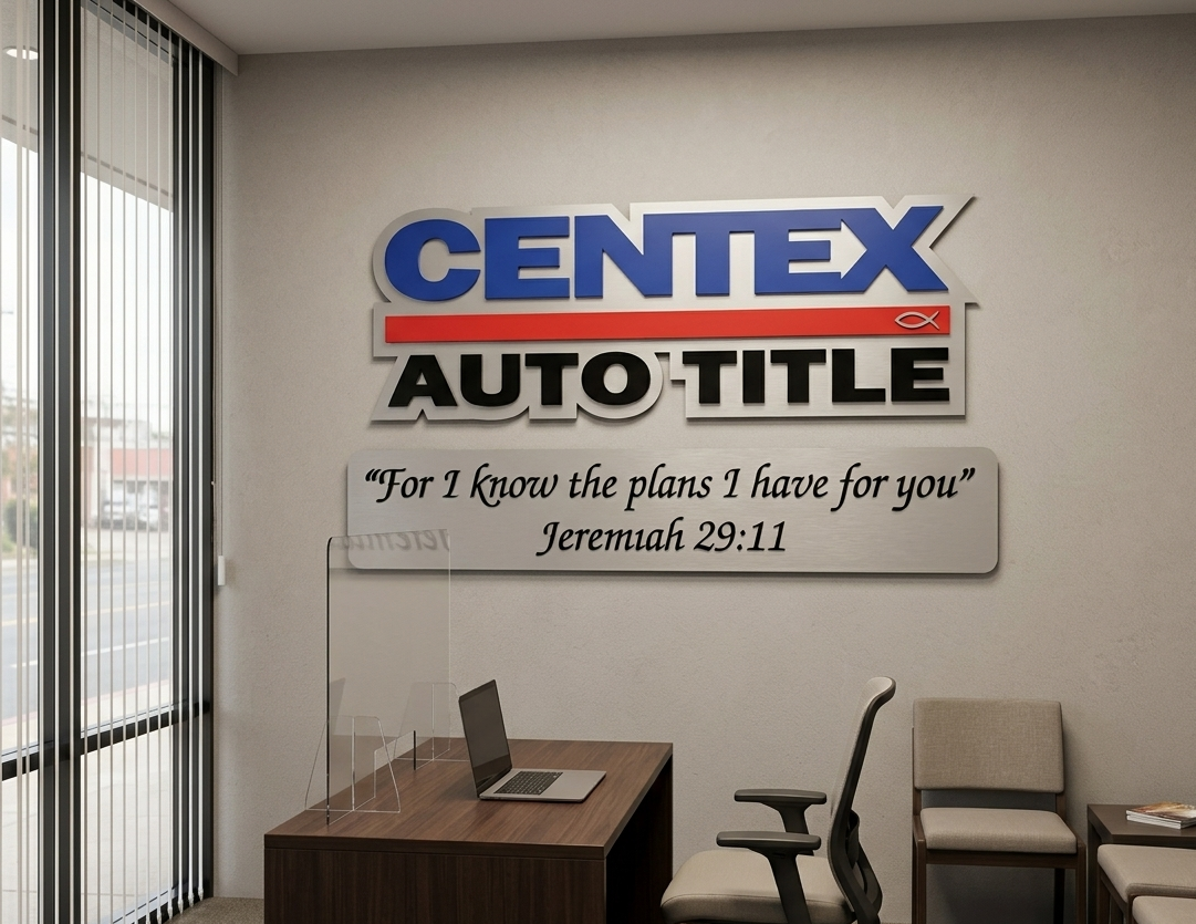 Centex Auto Title Dimensional Logo Lobby Sign