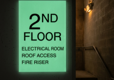 Glowing Stairwell ADA Wayfinding Sign