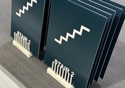 Teal Back Printed ADA Stair Signs
